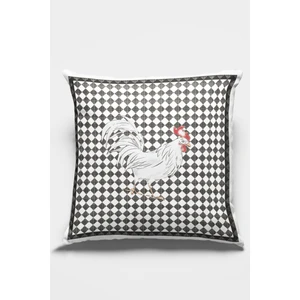 Çift Taraflı Horozlu Kırlent Yastık Kılıfı Premium Tay Tüyü Dokuma Leke Tutmaz Kumaş 43X43 Cm KRL306