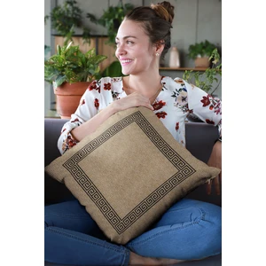 Tay Tüyü Dokuma Premium Kumaş Çift Taraflı Kırlent Hasır Görünümlü Yastık Kılıfı 43X43 Cm KRL189