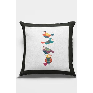 Kuşlu Premium Tay Tüyü Dokuma Kumaş Çift Taraflı Kırlent Yastık Kılıfı 43X43 Cm KRL212