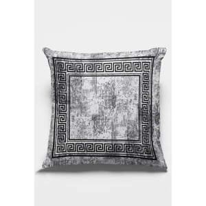 Eskitme Çerçeveli Kırlent Yastık Kılıfı Premium Tay Tüyü Dokuma Kumaş Çift Taraflı 43X43 Cm KRL324
