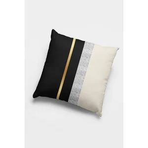 Varak Çizgili Premium Tay Tüyü Dokuma Kumaş Çift Taraflı Kırlent Yastık Kılıfı 43X43 Cm KRL978