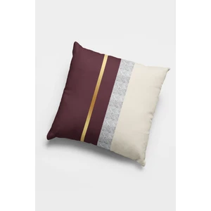 Premium Tay Tüyü Varak Çizgili Çift Taraflı Kırlent Yastık Kılıfı Dokuma Kumaş 43X43 Cm KRL982