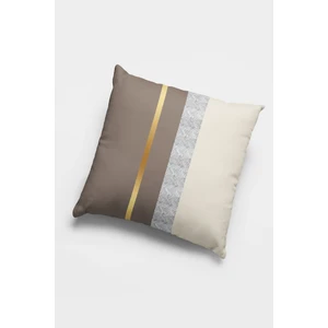 Dokuma Kumaş Varak Çizgili Premium Tay Tüyü Çift Taraflı Kırlent Yastık Kılıfı 43X43 Cm KRL984