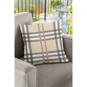 Çizgili Tay Tüyü Dokuma Premium Kumaş Çift Taraflı Kırlent Yastık Kılıfı 43X43 Cm KRL142