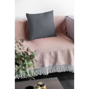 Premium Puanlı Tay Tüyü Çift Taraflı Kırlent Yastık Kılıfı Dokuma Kumaş 43X43 Cm KRL301