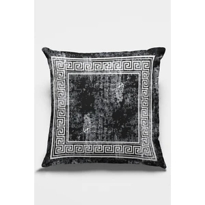 Tay Tüyü Dokuma Premium Kumaş Çift Taraflı Kırlent Yastık Kılıfı Eskitme Çerçeveli 43X43 Cm KRL325
