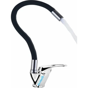 Siyah Spiral Hareketli Borulu Mutfak Eviye Bataryası Musluğu Çeşmesi