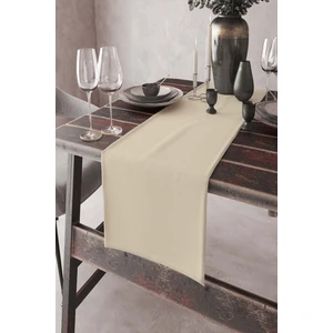 Krem Tek Renk Sade Ranır Masa Örtüsü Premimum Dokuma Kumaş Düz 40X140 Cm RNR002