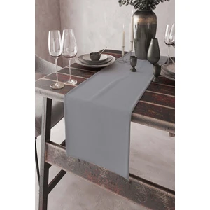 Gri Tek Renk Sade Ranır Masa Örtüsü Premimum Dokuma Kumaş Düz 40X140 Cm RNR010