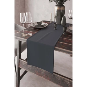 Koyu Gri Tek Renk Sade Ranır Masa Örtüsü Premimum Dokuma Kumaş Düz 40X140 Cm RNR011