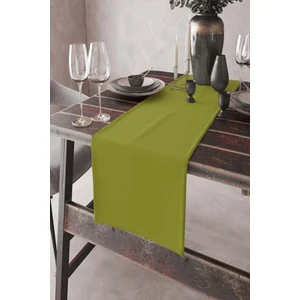 Yeşil Tek Renk Sade Ranır Masa Örtüsü Premimum Dokuma Kumaş Düz 40X140 Cm RNR017
