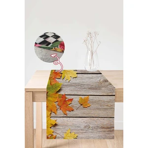 Tay Tüyü Elit Dokuma Leke Tutmaz Kumaş Masa Örtüsü Ranır 3D Çınar 40X140 Cm RNR080