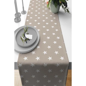 Elit Tay Tüyü Dokuma Leke Tutmaz Kumaş Masa Örtüsü Yıldızlı Runner 40X140 Cm RNR160