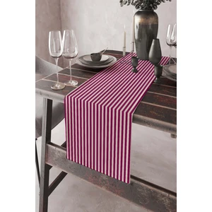 Tay Tüyü Dokuma Elit Leke Tutmaz Kumaş Dikey Çizgili Masa Örtüsü Runner 40X140 Cm RNR175