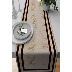 Elit Tay Tüyü Dokuma Leke Tutmaz Kumaş Masa Örtüsü Klasik Çerçeveli Runner 40X140 Cm RNR320