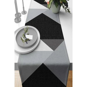 Elit Tay Tüyü Dokuma Leke Tutmaz Kumaş Masa Örtüsü Geometrik Runner 40X140 Cm RNR347
