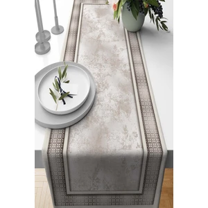 Elit Tay Tüyü Dokuma Leke Tutmaz Kumaş Masa Örtüsü Elit Çerçeveli Runner 40X140 Cm RNR393