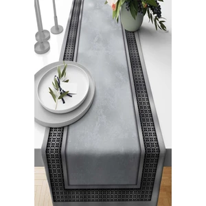 Elit Tay Tüyü Dokuma Leke Tutmaz Kumaş Masa Örtüsü Elit Çerçeveli Runner 40X140 Cm RNR397