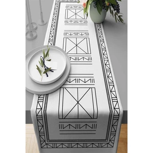 Leke Tutmaz Elit Tay Tüyü Dokuma Kumaş Masa Örtüsü Runner Etnik Desen 40X140 Cm RNR432