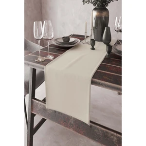 Ekru Tek Renk Sade Ranır Masa Örtüsü Premimum Dokuma Kumaş Düz 40X140 Cm RNR003