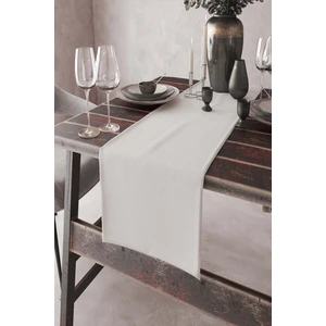 Beyaz Tek Renk Sade Ranır Masa Örtüsü Premimum Dokuma Kumaş Düz 40X140 Cm RNR026