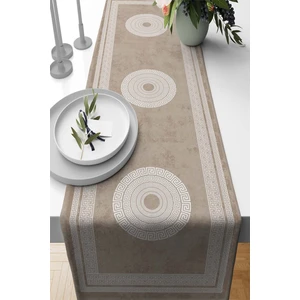Elit Tay Tüyü Dokuma Leke Tutmaz Kumaş Masa Örtüsü Runner Versace Desen 40X140 Cm RNR233