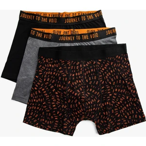 3'lü Boxer Pamuklu Desenli