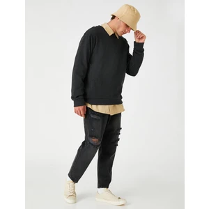 Basic Sweatshirt Bisiklet Yaka