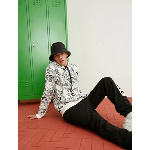 Kapşonlu Sweatshirt Şal Desenli