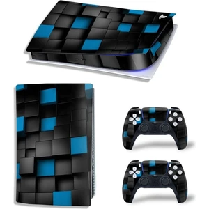 Kt Grup Mavi-Siyah Küpler Playstation 5 Disk Edition Sticker Kaplama Seti