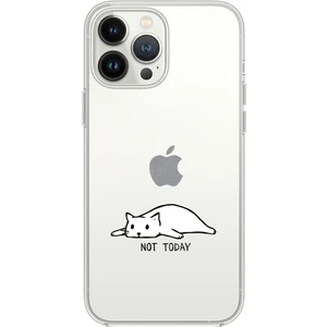 iPhone 14 Pro Max Uyumlu Not Today Desenli Şeffaf Silikonlu Telefon Kılıfı
