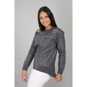 Banada Moda Baskılı Taşlanmış Deri Görünümlü Sweatshirt