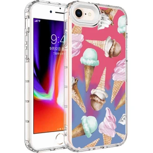 Kip GSM Apple iPhone Se 2022 Kılıf Kamera Korumalı Renkli Desenli Sert Silikon Korn Kapak