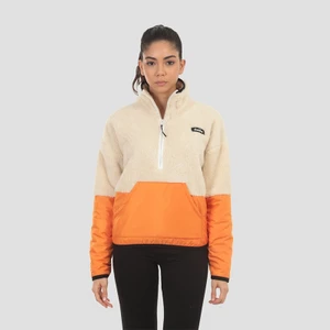 Colorblock W 1/2 Zip Sherpa Jacket Krem Renk Kadın Yarım Fermuarlı Üst - D202018-580