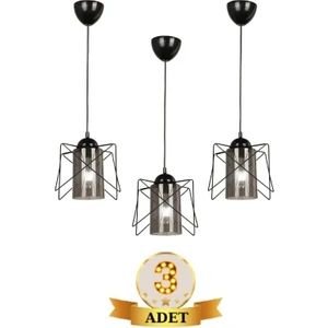 Aydın Homelight Zikzak Siyah Füme Mikalı Tekli Sarkıt Avize