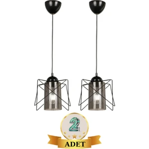 Aydın Homelight Zikzak Siyah Füme Mikalı Tekli Sarkıt Avize