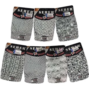Seher 6'Lı Paket Erkek Desenli Boxer Çok Renkli Abani Classic