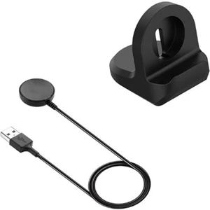 Samsung Galaxy Watch 4 Akıllı Saat Uyumlu USB Şarj Kablosu + Silikon Şarj Standı Tutucu