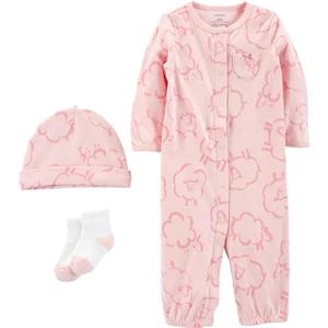 Kız Bebek Tulum Şapka Çorap Set 1N688310 Pembe