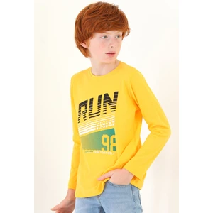 Erkek Çocuk Run Baskılı Uzun Kollu Tshirt