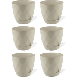 5 Adet Prizma Model Geçme Sistem Tabaklı Parlak Dekoratif Plastik Yakamoz Saksı