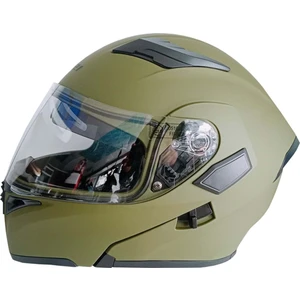 Jk-21 902 Model Güneş Vizörlü Çenededen Açılır Kask - Haki Yeşil - L
