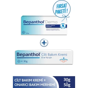 Onarıcı Bakım Merhemi 50gr & Cilt Bakım Kremi 30gr, Günlük Yüz Bakım, Yoğun Nemlendirici Vücut Bakım
