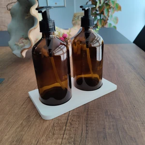 Hobi Demir Sanat Corian Kırılmaz Mermer 2'li Sabunluk Standı & Yağdanlık Standı