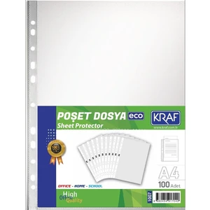 A4 Şeffaf Poşet Dosya 100 ADET Ofis, Ev ve Okul Kullanımı İçin Yüksek Kalite