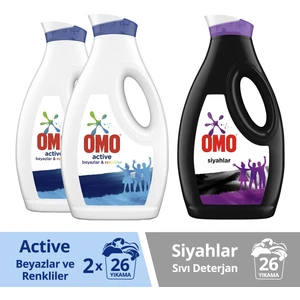 Sıvı Deterjan Active 1690 Ml*2 + Omo Black 1690 ml