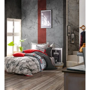 Cotton Box Genç Odası Tek Kişilik Lastikli Çarşaflı Nevresim Takımı Rock Kırmızı