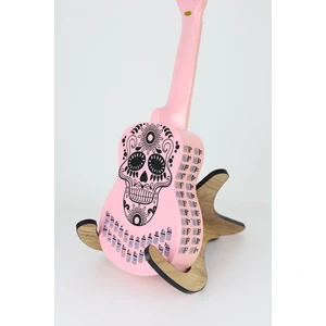 Çiçekkafa Siyah Renk Ukulele Akor Cetveli Tablosu Stickeri Etiketi