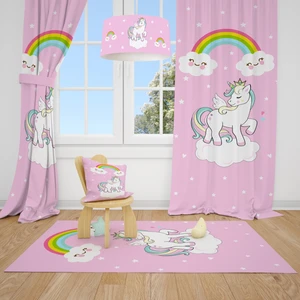 Talia Home Unicorn Desenli Çocuk Odası Fon Perdesi 2 Kanat TLA-170 TLA-170
