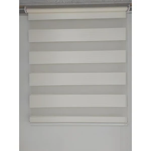 Geniş Plise Zebra Perde Stor Krem